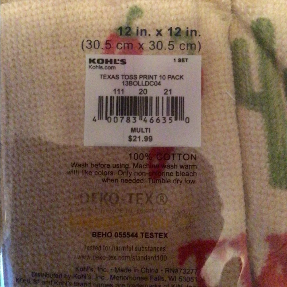 NWT The Big One 10 Pack of Texas Themed Dishcloths - Picture 2 of 3